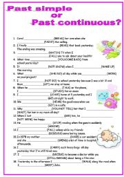 English Worksheet: Past simple & Past continuous