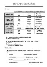 English Worksheet: COMPARATIVES & SUPERLATIVES