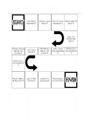 English Worksheet: PAST SIMPLE BOARDGAME