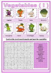 English Worksheet: VEGETABLES