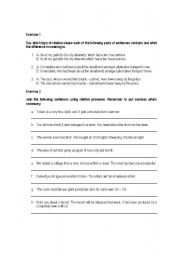 English Worksheet: Relative clauses