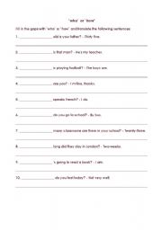 English worksheet: wh