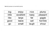 English Worksheet: Synonyms mix and match