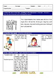 English Worksheet: Body and physical appearance worksheet