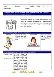 Body and physical appearance worksheet