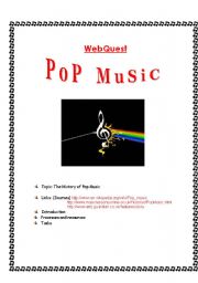 English Worksheet: WEBQUEST:  THE HISTORY OF POP MUSIC