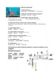 English Worksheet: FINDING NEMO