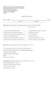 English worksheet: short test