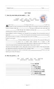 English Worksheet: Exam Simple past & future