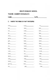 English Worksheet: PAST PARTICIPLE TEST