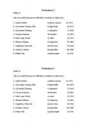 English worksheet: Inventors and their inventions