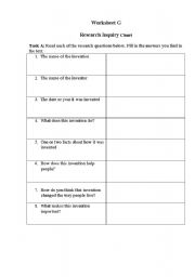 English worksheet: Inventors and their inventions