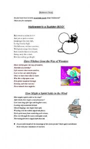 English worksheet: Halloween poetry