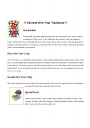 English Worksheet: Chinese New Year traditions