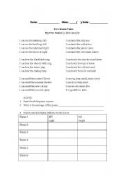 English Worksheet: a rhyming poem