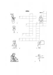 English Worksheet: Crosswords Jobs