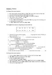 English worksheet: Pronouns