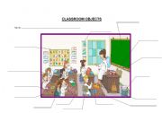 English Worksheet: classroom objects