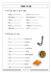 English Worksheet: Present simple to be 