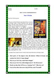 English Worksheet: Rear Window: check your understanding