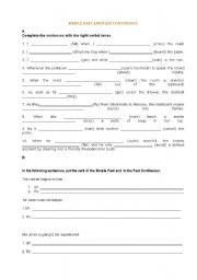 English worksheet: Simple Past and Past Continuous