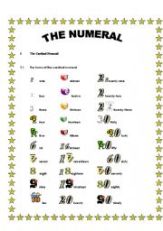 English Worksheet: numerals