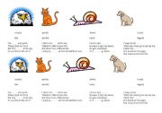 English Worksheet: Animal adverb poems
