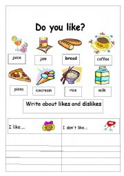 English Worksheet: food and drinks