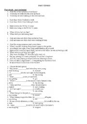 English worksheet: Past and perfect verb tenses