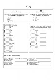 English worksheet: articles