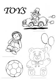 English Worksheet: Colouring Worksheet - Toys