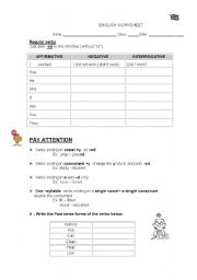 English worksheet: exercises w/ Simple past