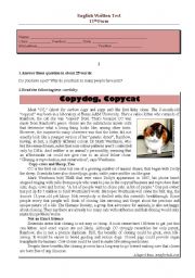 English Worksheet: Test - Cloning