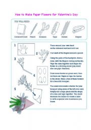 English Worksheet: Make your own Valentines day flower