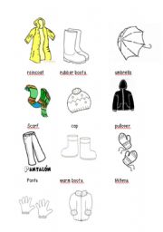 English worksheet: Winter and Autumn Clothes