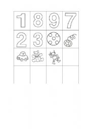 English Worksheet: Bingo Game about numbers and toys