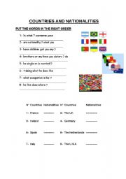 English worksheet: NATIONALITY