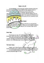 English Worksheet: Easter in the UK