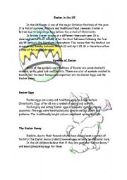 English worksheet: Easter in the UK