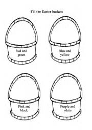 English worksheet: Fill the Easter baskets