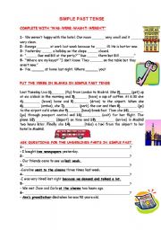 English Worksheet: SIMPLE PAST TENSE