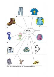 English Worksheet: what do you wear?