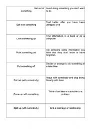 English worksheet: Matching game with phrasal verbs