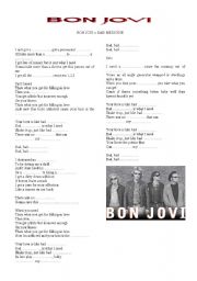 English Worksheet: Bon Jovi Bad Medicine