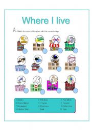 where i live: places + activities. there is/there are (2 pages)