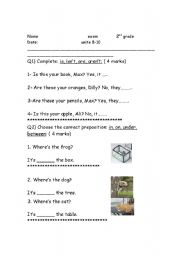 English worksheet: a worksheet that contains different exercises(to be- whats-whos-wheres-prepositions)