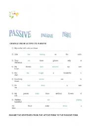 English worksheet: PASSIVE