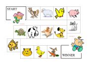 English worksheet: FARM ANIMALS BOARDGAME