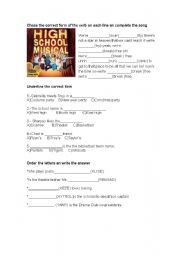 English worksheet: HSM I