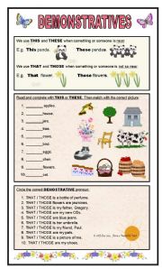 English Worksheet: DEMONSTRATIVES